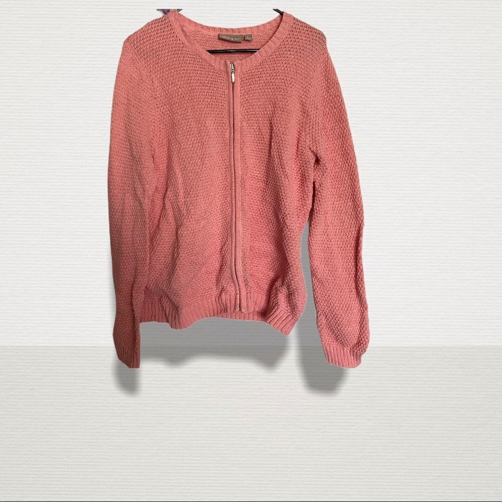 Croft & Barrows Pink zip up cardigan